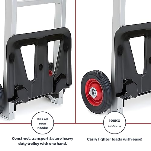 Alu Sackkarre faltbarer Handwagen Aluminium mit pannensicheren Reifen