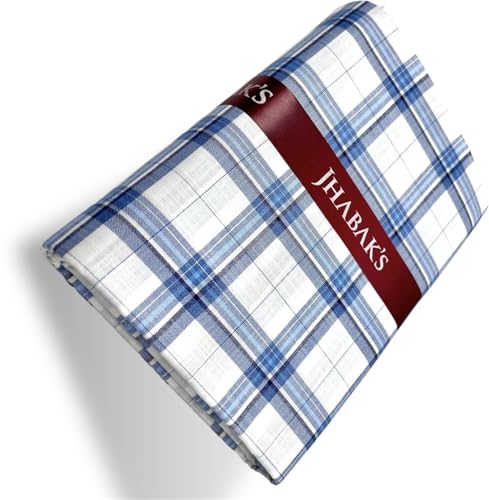 Image of JHABAK'S Cotton Blend Unstitched Checkered Fabric for Men - 2.35m Shirt Piece / 3m Kurta Piece - Width 36 Inches