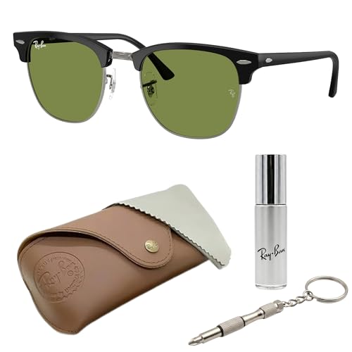 Image of Ray-Ban RB3016 CLUBMASTER CLASSIC Square Shaped Sunglasses for Men & Women with Official RAYBAN Eyewear Kit