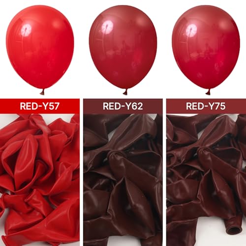 Image of PartyWoo Burgundy Balloons 100pcs 12 Inch Dark Red Maroon Ruby Red Latex Helium Balloons for Graduation Valentine's Day Wedding Anniversary Casino Citizenship Christmas Party Decorations Red-Y75
