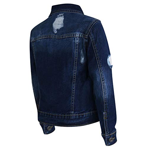 Veste jeans délavé garçon avec détails déchirés mode - 5