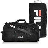 [フィラ] ボストンバッグ リュック 大容量 50L 3WAY 旅行バッグ ショルダーバッグ スポーツバッグ 2タイプロゴ 筆記体 正規体 ベルト取り外し可能 大型収納 fm2276-fm2334 ブラック(正規ビックロゴ)