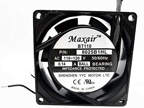 Ventilateur De Refroidissement AC 110V-120V - Modèle BT110 12038B1HL, 12 Cm, 0.26A, 2 Broches - Neuf