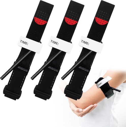 3 Pack Tourniquet Hemostatic Bandage Outdoor Emergency Tourniquets Portable Tourniquet Tactical Emergency Strap Emergency Tourniquet for Camping Hiking Mountaineering Outdoor Sports