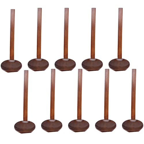 Quisiete Cuchara de Sopa de Madera Artesanal Ramen Japonesa de 8.5 Pulgadas Conjunto de Utensilios de Madera para Cocina, Cuchara de Olla Caliente de Madera 10 Piezas