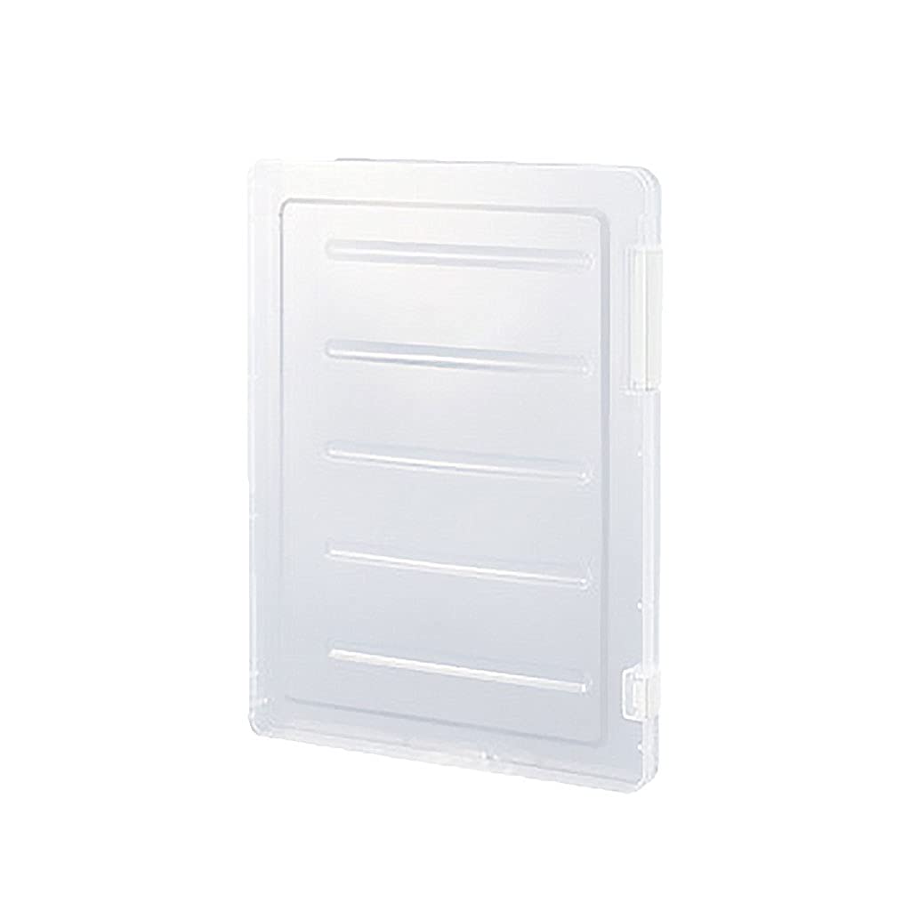 WOVEBIUS Transparent Portable File Case Double-buckle with Handle Box Containers A4 Thin White