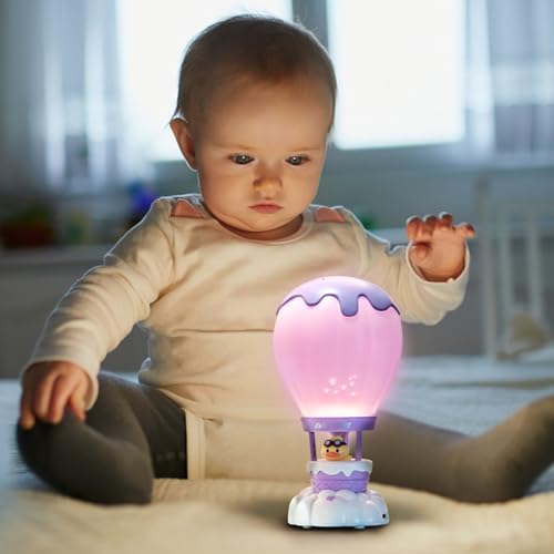 Lámpara de noche globo aerostático LED recargable morada miniatura 4