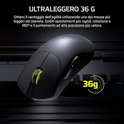 SABRE v2 PRO Ultraleggero Wireless FPS Mouse Gaming - 33.000 DPI, 36g di Peso, 8.000Hz Hyper-Polling, Interruttori Meccanici, Fino a 70 Ore di Durata della Batteria Wireless - Nero - Mouse gaming - Immagine 3