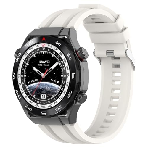 Bracelet silicone 22mm blanc compatible Huawei Watch GT4 46mm Samsung Gear S3