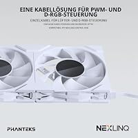 PHANTEKS M25 Gen2 PC Lüfter 120mm RGB 3er-Pack – Gaming PC Lüfter Weiß | PWM - bis 2.000 U/min - Stecksystem - hoher Airflow - Vibrationsarm - Leise – Ansicht 7
