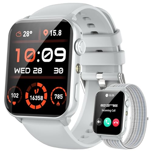 IOWODO Reloj Inteligente Hombre Mujer, Smartwatch con 2 Correas,1.91