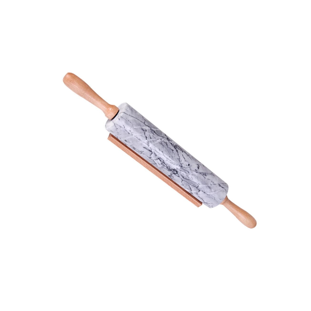 ULTECHNOVO Rodillo de Mármol Mango de Madera, Rodillo de Masa Práctico para Pan y Repostería, Diseño Sencillo para Cocina