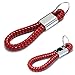iJDMTOY (1 Red Braided Leather Strap Keychain Ring for Car Key, Key Fob