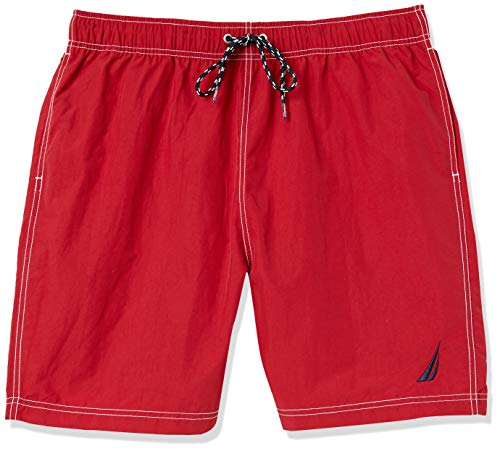 Nautica Men's Quick Dry Solid Swim Trunk, Nautica Red, Medium