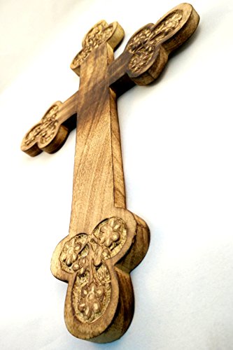 Iconsgr Handmade Christian Greek Orthodox Wood Carved Cross / 1A #TOP4