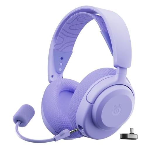SteelSeries Arctis Nova 3P Wireless Gaming-Headset – App-Steuerung – 40 Std. Akku – Neodym-Magnet-Treiber – 2,4 GHz/Bluetooth – Abnehmbares Mikrofon – PS5, PS4, PC, Switch, Mobilgeräte - Lavendel