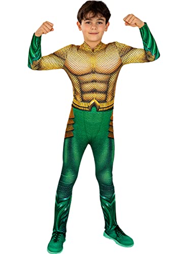 Funidelia | Disfraz de Aquaman para niño Superhéroes, DC Comics, Liga de la Justicia - Disfraz para niños y divertidos accesorios para Fiestas, Carnaval y Halloween - Talla 3-4 años - Dorado