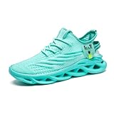 DLWKIPV Women Running Shoes Walking Training Sneakers Sport Gym Fitness Tennis Shoes Non Slip Fashion Comfortable Lightweight Shoe for Casual Jogging Mesh Breathable Sneaker Light Green US 7.5
