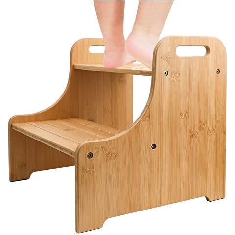 Purbambo Taburete de bambú de 2 pasos Cover