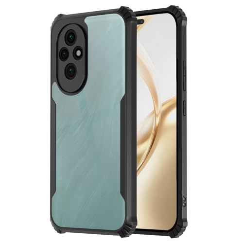 Image of Pikkme Crystal Clear Transparent Back Cover | Ultra Hyrbid | Full Camera Protection | Raised Edge | Bumper Case for Honor 200 Pro 5G (Black)