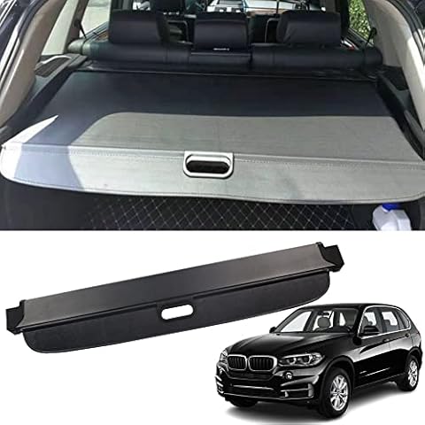 Marretoo Retractable Car Rear Trunk Parcel Curtain Shelves Luggage Cargo Shield Cover for BMW X5 E70 2007-2018 Car Accessory, Black Cover