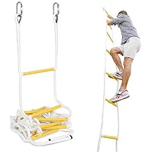ISOP Certified Rope Ladder Fire Escape 13ft 4m | Fire Ladders for 2 Story Houses | Escape Ladder with Snap Hooks & Bag | Compact, Lightweight Reusable & Tear Resistant | Fire Safety Tool
