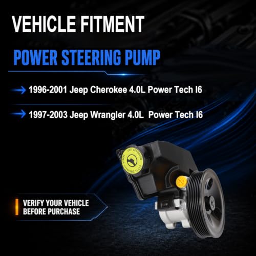 Image of Flecto 20-38771 Power Steering Pump Compatible with Jeep Cherokee Wrangler