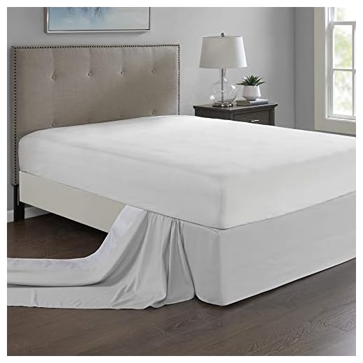 Madison Park Simple Fit Bedskirt, 6" W x 236" L + 26" D, Grey