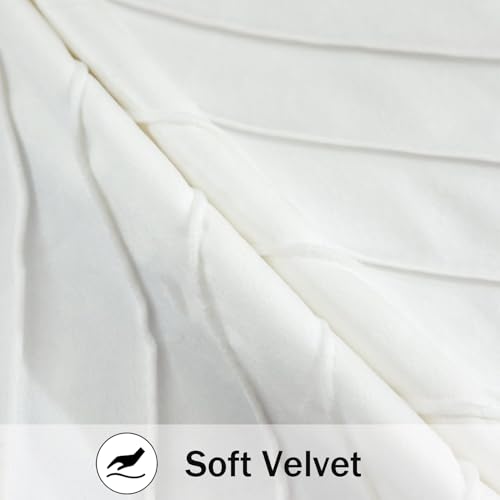 Image of Velvet Throw Pillow Covers 24x24 inch Pack of 2 Gold Decor White