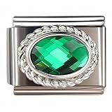 NOOFNO Birthstone Charms for Italian Charm Bracelet, 9mm, Birthday Gift (May)