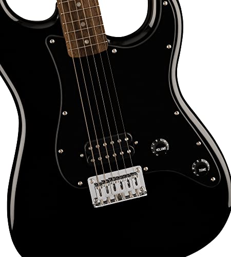 Image of Fender Squier Sonic Stratocaster HT H - Black Bundle with Tuner, Strap, Picks, and Austin Bazaar Guitar DVD