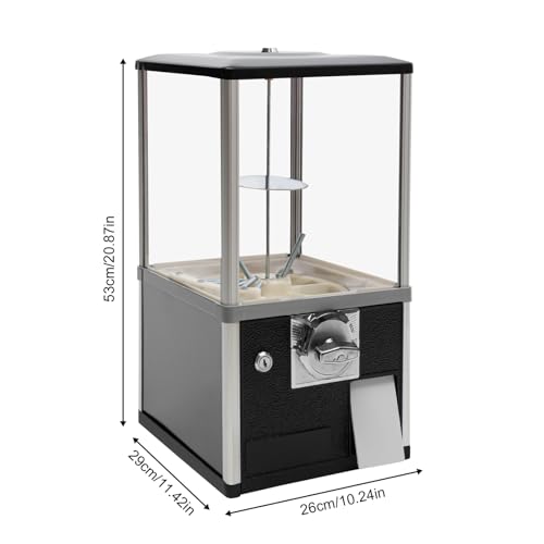 25-Cent Vending Machine,Commercial Big Capsule Toys Vending Machine with 800 Coins Bank Capacity,Black Gumball Machine with Keys for Selling Capsule Toys,Twister Balls,1.77-1.97Inches Ball Diameter