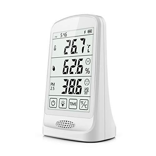 Temtop P15 luchtkwaliteitstester voor PM2.5 AQI professionele elektrochemische detector, real-time weergave, oplaadbare accu