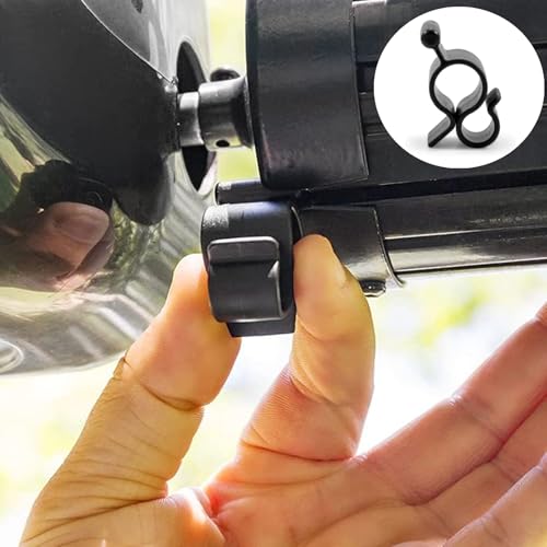 10 Pcs Awning Clips RV Awning Light Clips RV Awning Hooks for Camper Trailer Rope Lights Awnings Screens Accessories, Black - Thumbnail 7