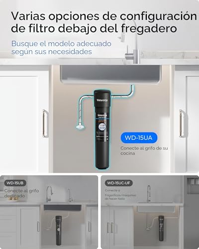 Miniatura 7 de Waterdrop 15ua Sistema De Filtro De Agua Para Debajo Del Mostrador, Conexión Directa Al Grifo De La Cocina, 60.000 Litros De Alta Capacidad De Reducción De Cloro