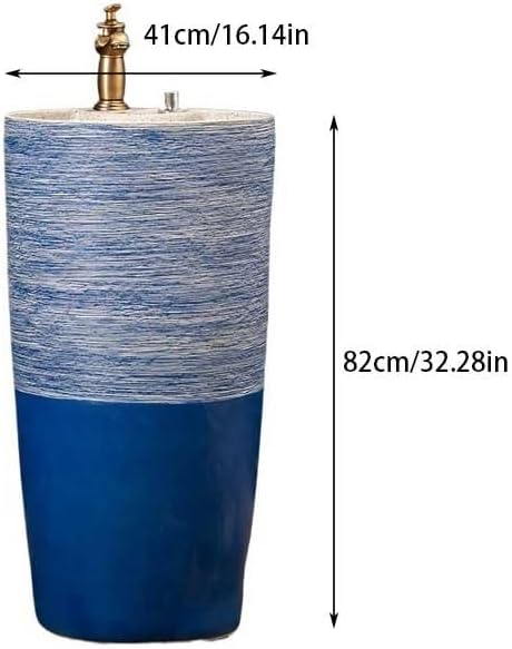 Pedestal Sinks Floor Standing Basin Household Bathroom Wash Ceramic Outdoor Pool Sink (A)