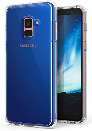 Ringke Fusion Compatible with Galaxy A8 2018 Case Crystal Clear PC Back TPU Bumper Drop Protection, Shock Absorption Technology Raised Bezels Protective Cover for Galaxy A8 2018 - Clear