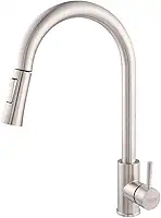 Raro, Torneira Inox 304 Gourmet Misturador Monocomando Para Cozinha Com Mangueira Retrátil Extensível Bico Fino Escovado