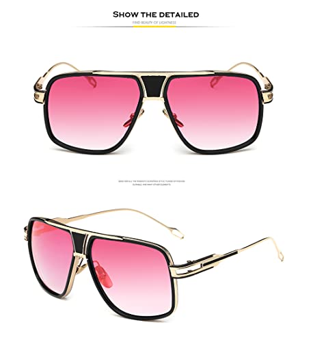Image of Aviator Sunglasses for Men Retro Fashion Gold Oversized 70s shades | Disco Party Casual Lentes De Sol Hombre Large Big Designer 70s Outfits Sun Glasses Cool Metal Vintage Stylish Tinted Eyewear