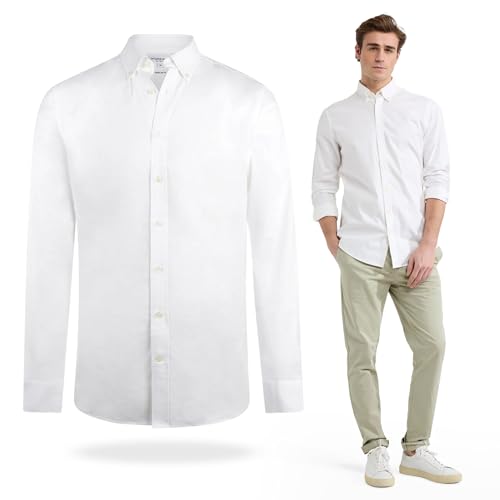 MCGREGOR Luxury Men's Oxford Dress Shirt – Button Down Long Sleeve, Regular Fit, Stretch, Casual & Business2