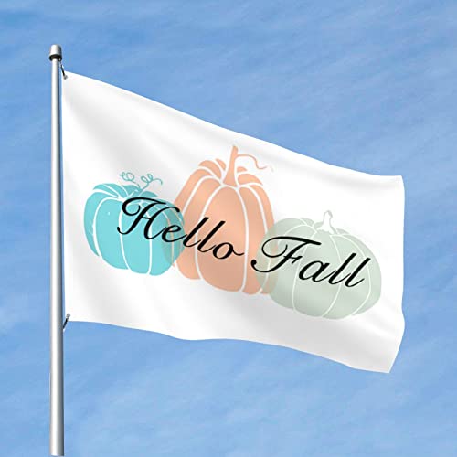 Drapeau de décoration vintage Hello Fall grand tissu mural suspendu 152 x 244 cm pour ado