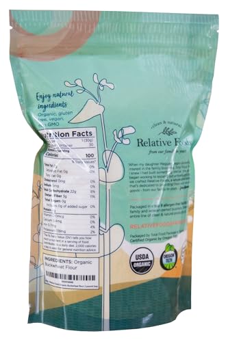 Organic Buckwheat Flour – Naturally Buckwheat Powder – 100% Whole Grain, Non-GMO, High Fiber – Organic Gluten Free Flour Great for Baking, Pancakes, Soba Noodles – 2lb Resealable Bag