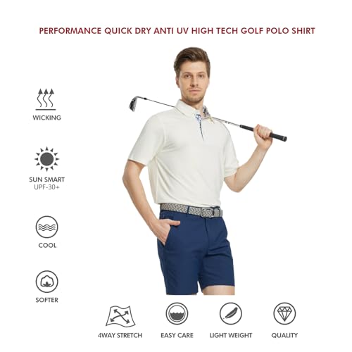 Image of Mens Polo Shirts Short and Long Sleeve Casual Solid Stylish Dry Fit Performance Designed Collared Golf Polo Shirts for Men