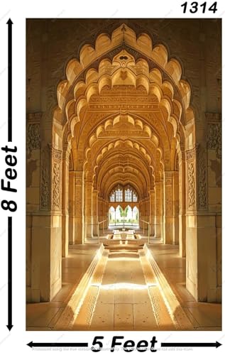 Image of Backdropon Interior Palace Architecture Vintage Art Photography Backdrops Curtain Cloth Birthday Background Seamless Photo Booth Prop Backdrop Size 8Feet Height & 5Feet Width (8 * 5)