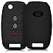 Produktbild kwmobile Autoschlüssel Hülle kompatibel mit Kia 3-4-Tasten Autoschlüssel - Silikon Schutzhülle Schlüsselhülle Cover in Schwarz