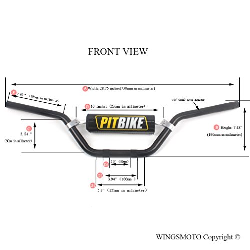 Moto 7/8" 22MM Guidon Manipuler Bar avec Mousse Tampon pour CRF YZF KXF KLX RMZ DRZ Fosse Saleté Bicyclette Motocross ATV Quad Noir - Image 3