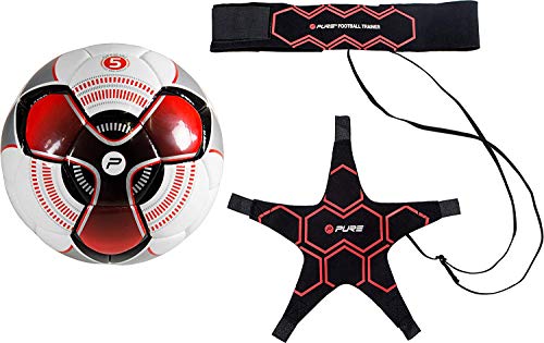 Pure 2 Improve Solo - Entrenador de rebote de fútbol con cinturón de cadera ajustable para niños y profesionales, con pelota de tamaño 4