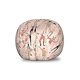 Ambesonne Circus Storage Toy Bag Chair, Acrobat Actor Artist Gymnast Harlequin Masculine Feminine Clown Characters of Circus, Stuffed Animal Organizer Washable Bag, Small Size, Multicolor