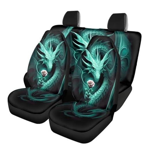 TSVAGA Seat Cover for Car Green Dragon Vehicle Seat Protector Men Car Bench Seat Cover Fit Most Car SUV Truck