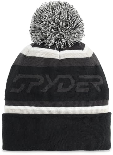 Spyder bonnet homme Icebox noir : accessoire hiver chaud et stretch